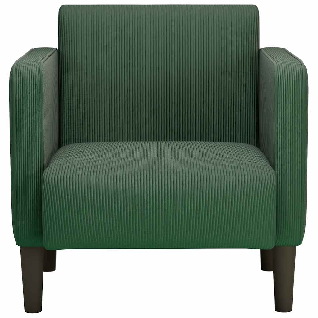 sofastol med armlæn 54 cm fløjlsstof mørkegrøn