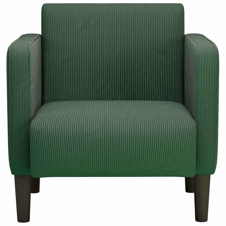 sofastol med armlæn 54 cm fløjlsstof mørkegrøn