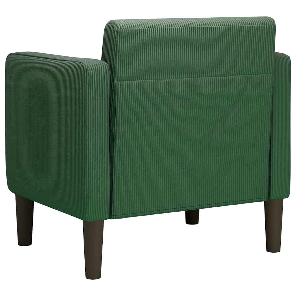 sofastol med armlæn 54 cm fløjlsstof mørkegrøn