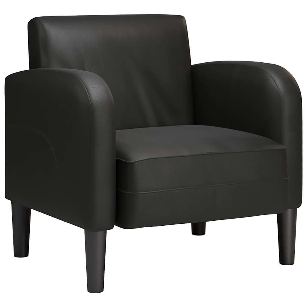 sofastol med armlæn 54 cm kunstlæder sort
