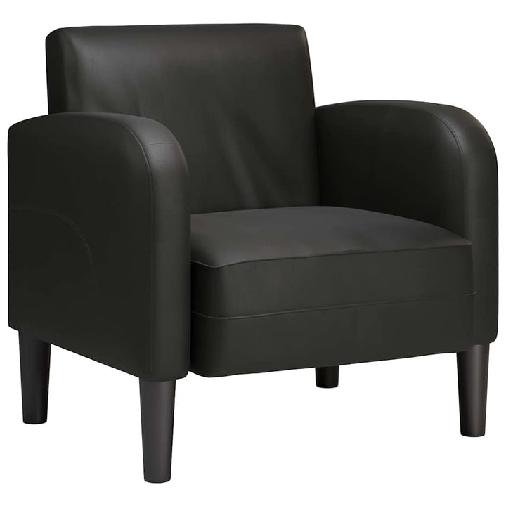 sofastol med armlæn 54 cm kunstlæder sort