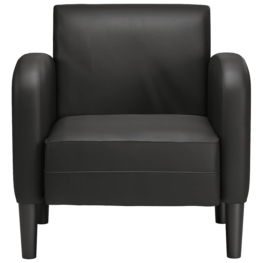 sofastol med armlæn 54 cm kunstlæder sort