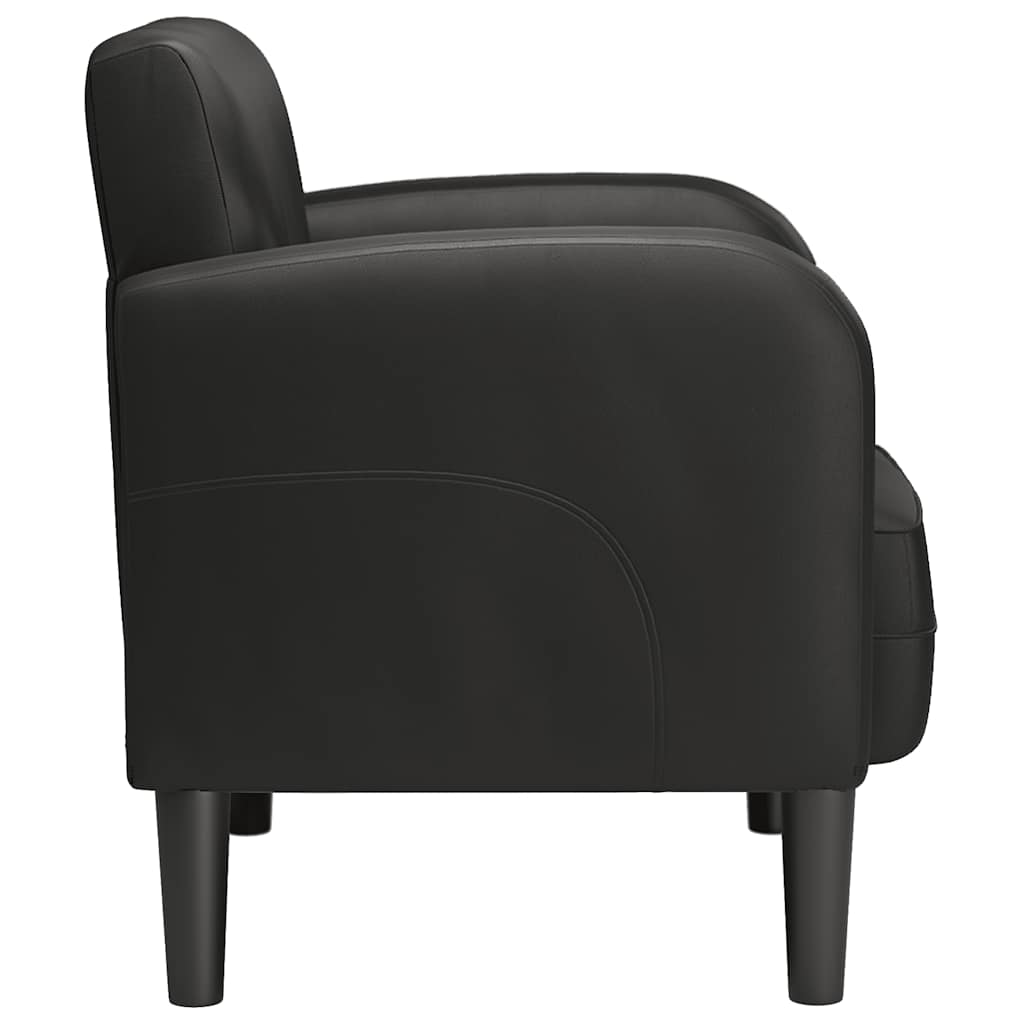 sofastol med armlæn 54 cm kunstlæder sort