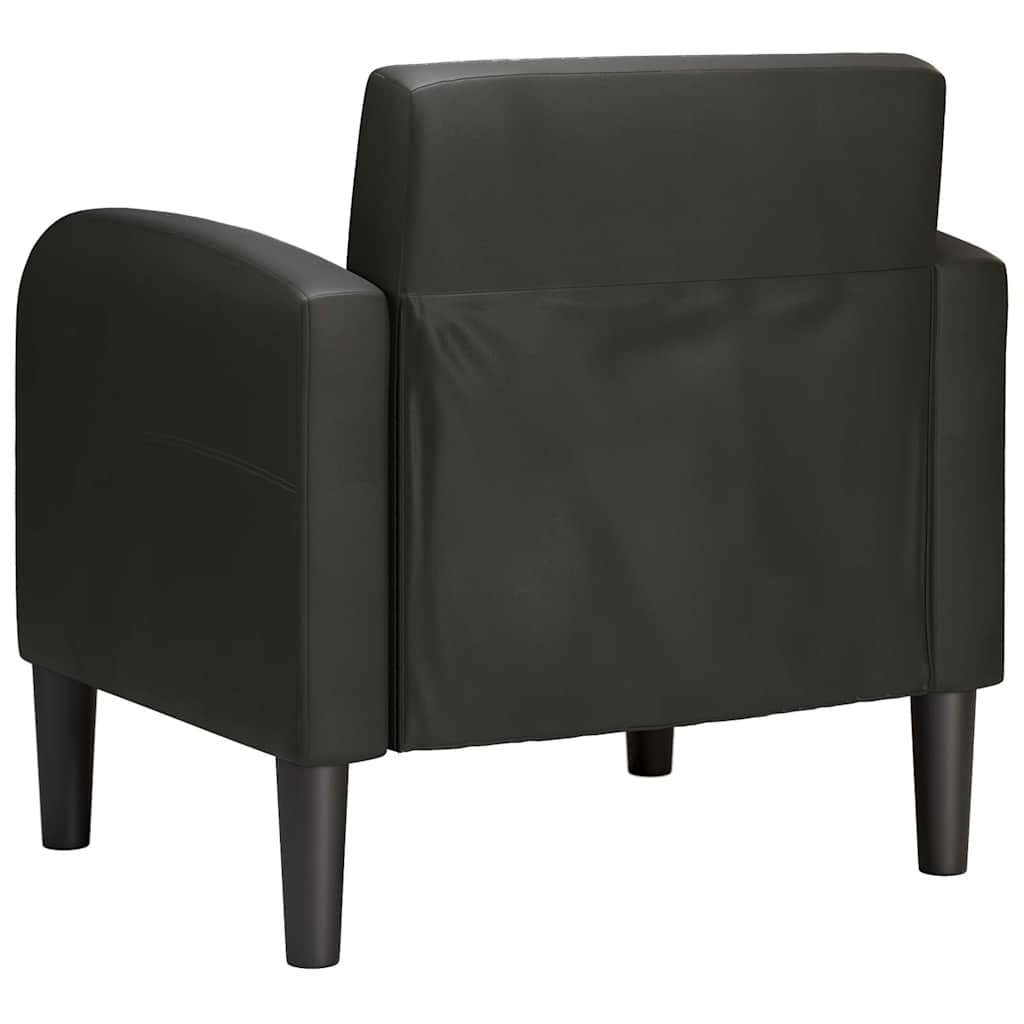 sofastol med armlæn 54 cm kunstlæder sort