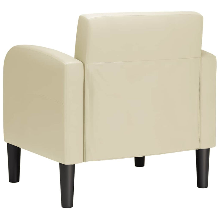 sofastol med armlæn 54 cm kunstlæder cremefarvet
