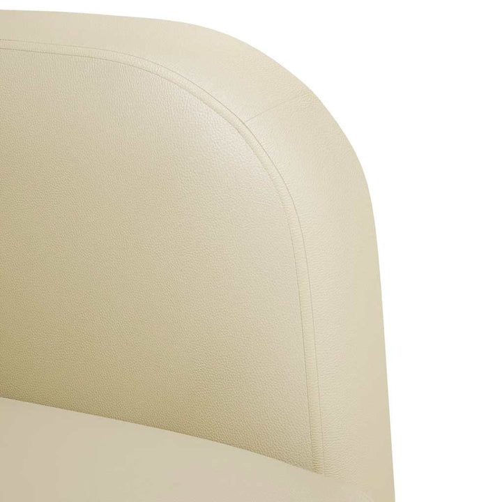 sofastol med armlæn 54 cm kunstlæder cremefarvet