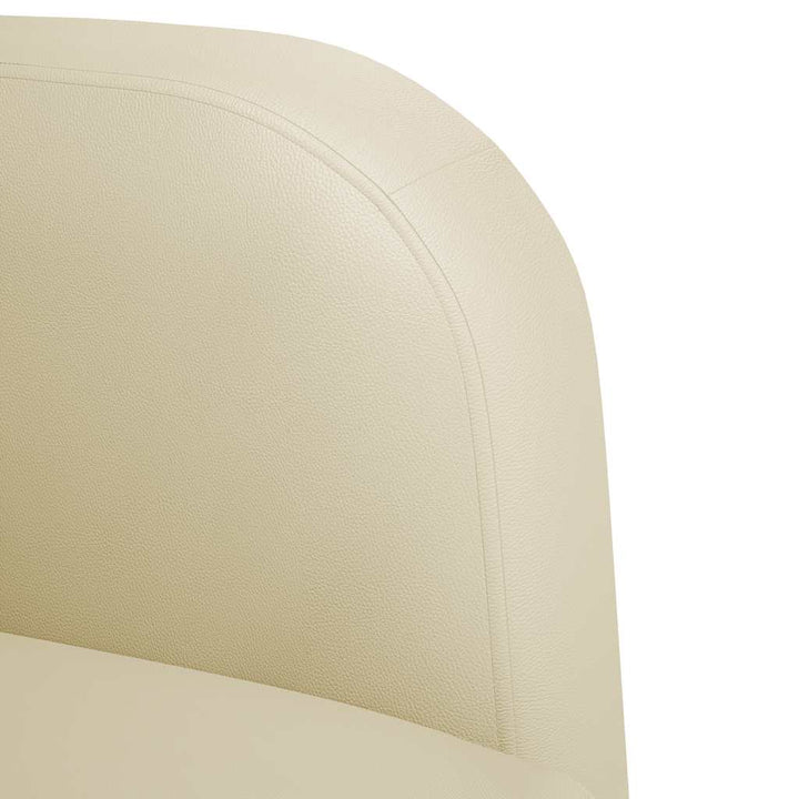 sofastol med armlæn 54 cm kunstlæder cremefarvet