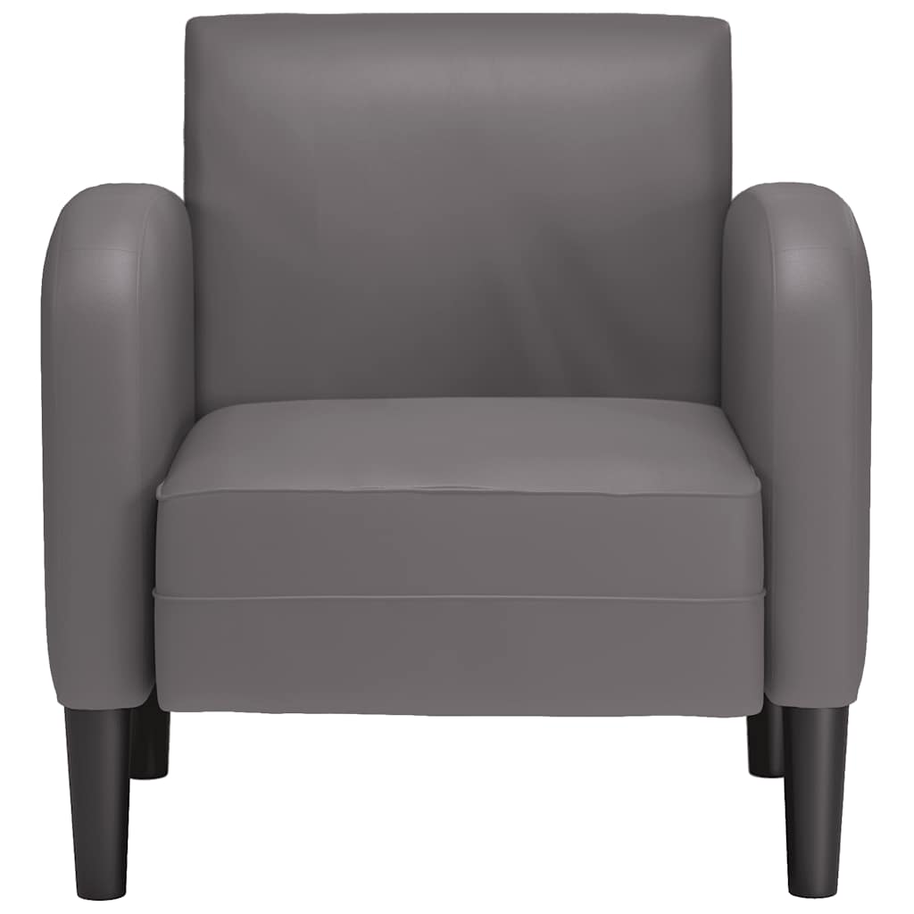 sofastol med armlæn 54 cm kunstlæder grå
