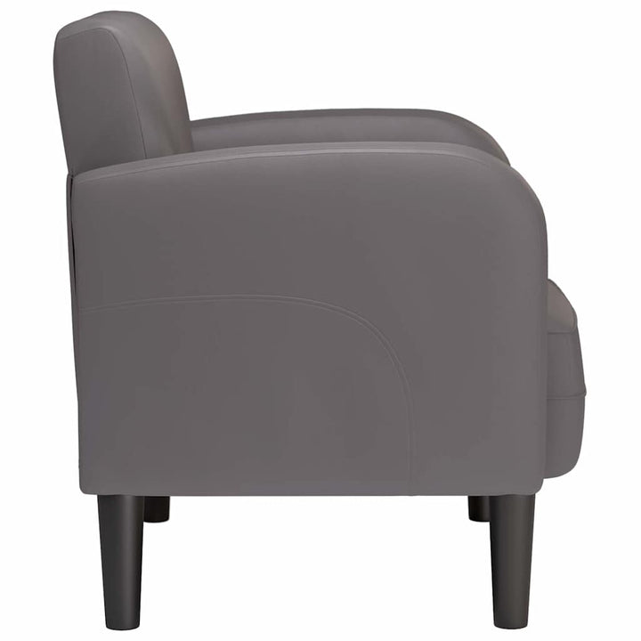 sofastol med armlæn 54 cm kunstlæder grå
