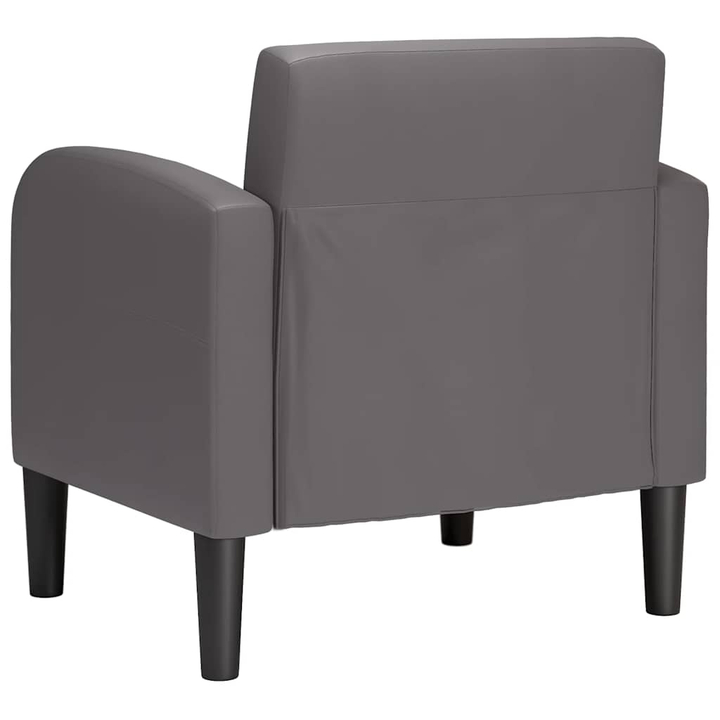 sofastol med armlæn 54 cm kunstlæder grå