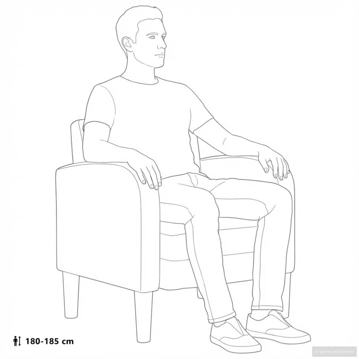 sofastol med armlæn 54 cm kunstlæder grå