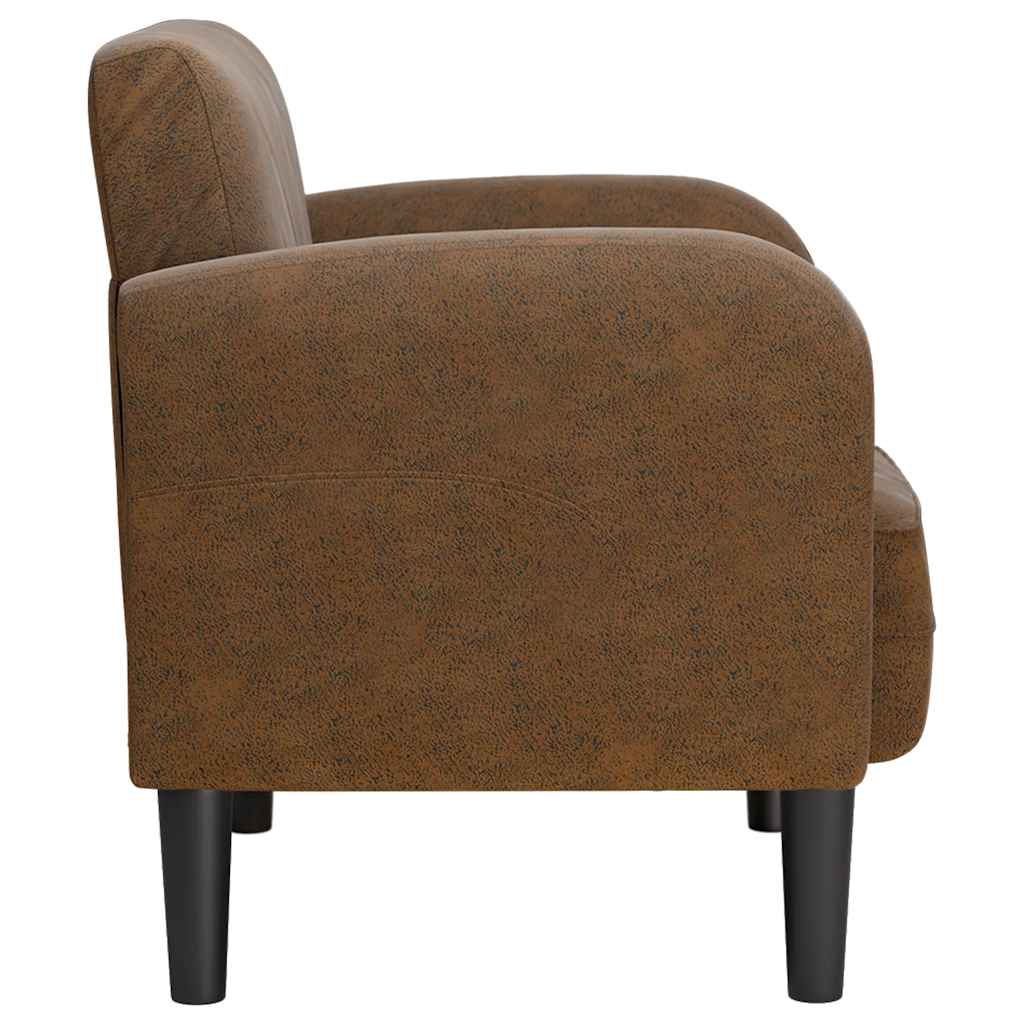 sofastol med armlæn 54 cm kunstlæder brun