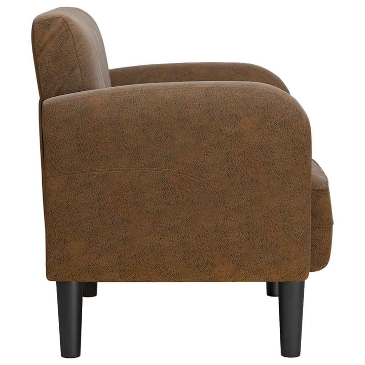 sofastol med armlæn 54 cm kunstlæder brun