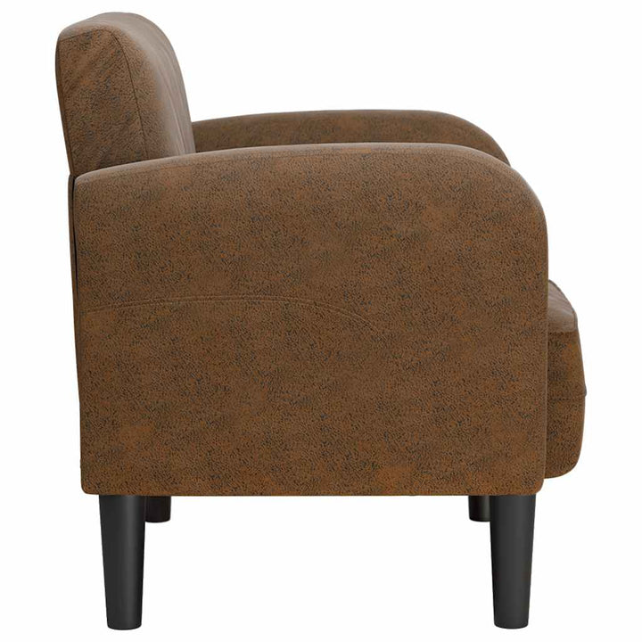 sofastol med armlæn 54 cm kunstlæder brun