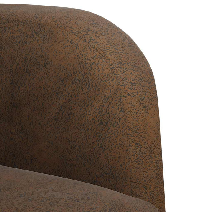 sofastol med armlæn 54 cm kunstlæder brun