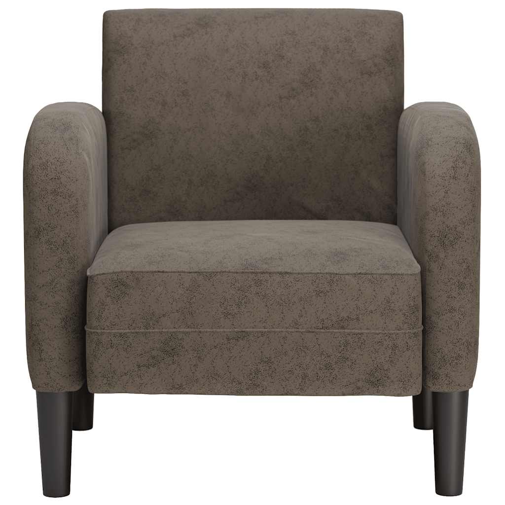 sofastol med armlæn 54 cm kunstlæder mørkegrå