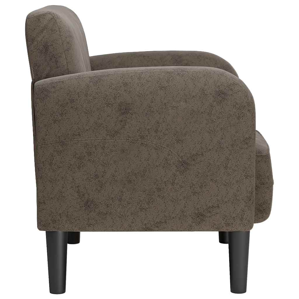 sofastol med armlæn 54 cm kunstlæder mørkegrå