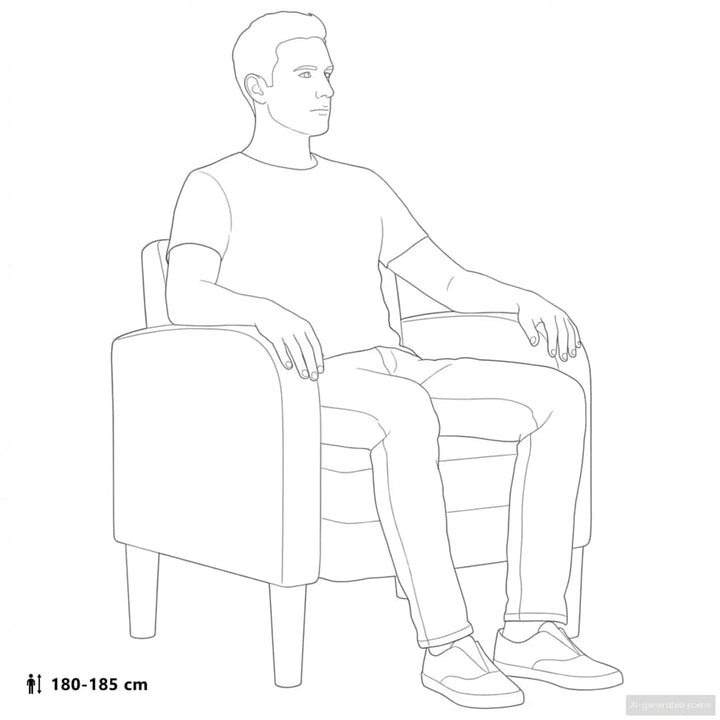 sofastol med armlæn 54 cm kunstlæder mørkegrå