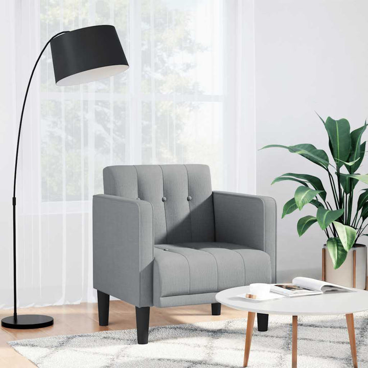 sofastol med armlæn 53 cm stof lysegrå