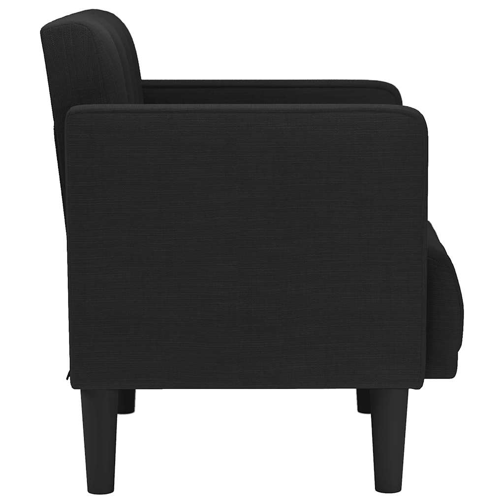 sofastol med armlæn 53 cm stof sort