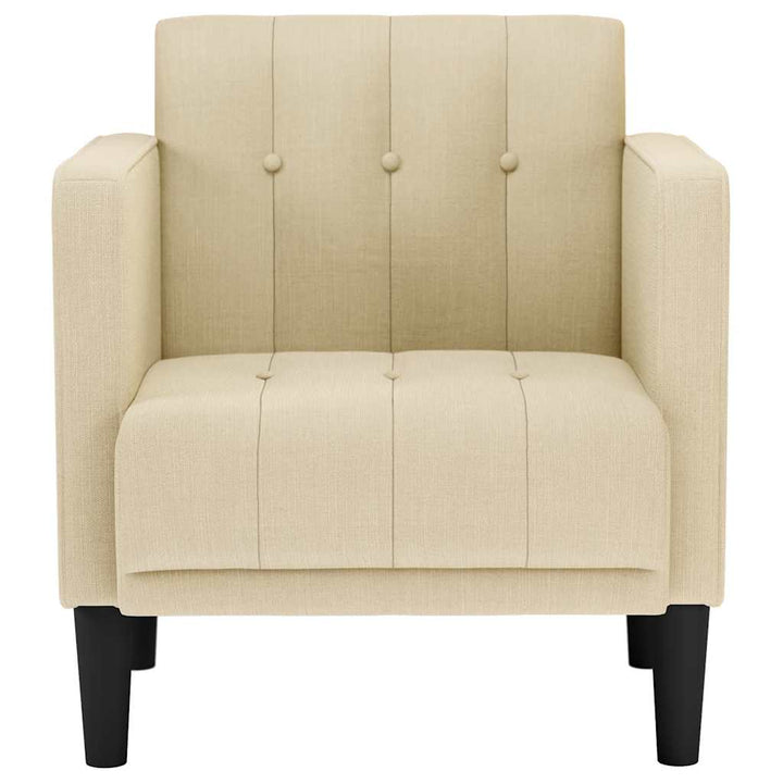 sofastol med armlæn 53 cm stof cremefarvet