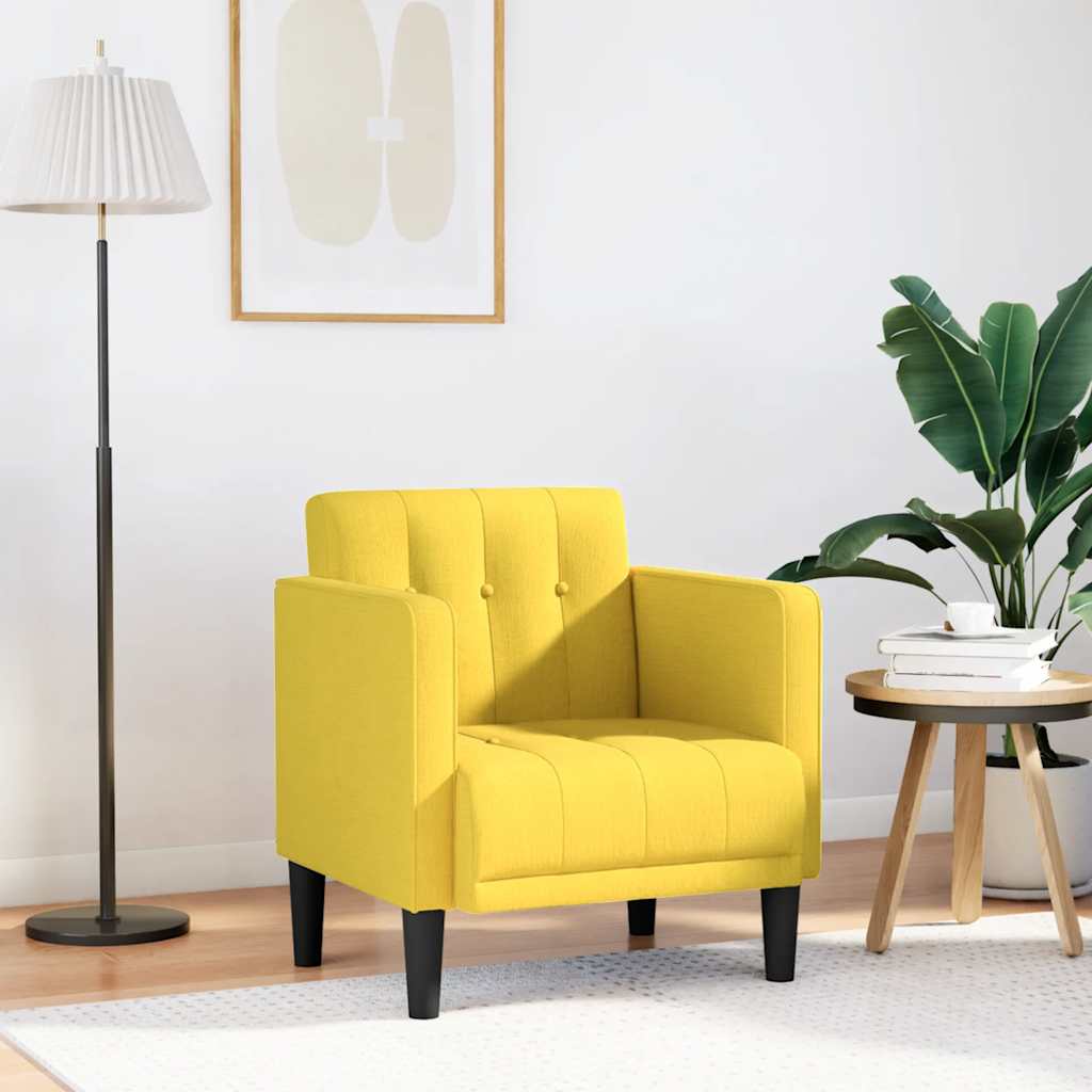 sofastol med armlæn 53 cm stof lysegul