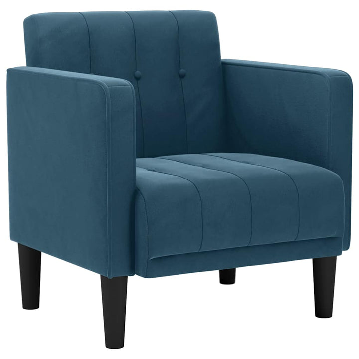 sofastol med armlæn 53 cm velour blå