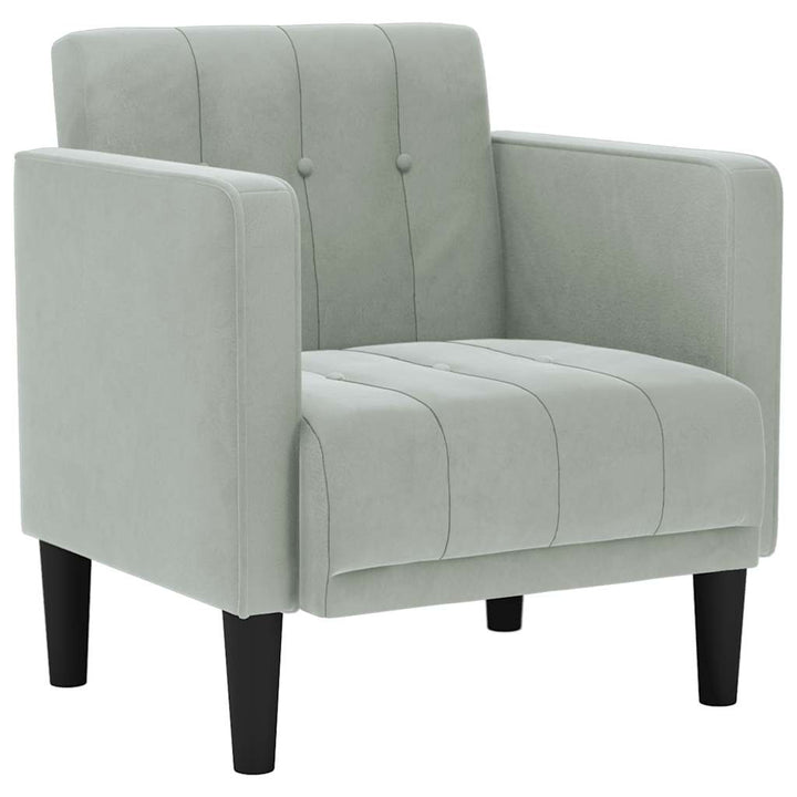 sofastol med armlæn 53 cm fløjl lysegrå