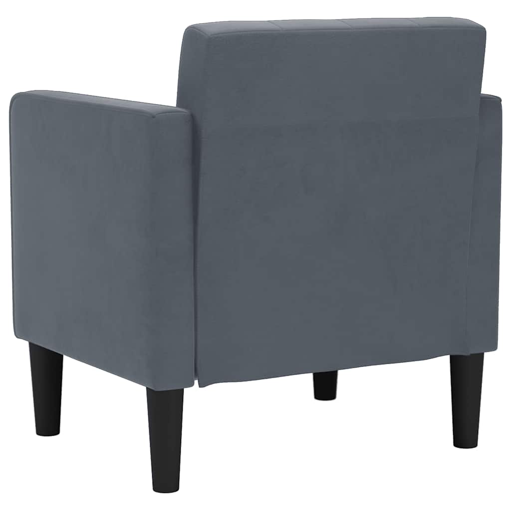 sofastol med armlæn 53 cm fløjl mørkegrå