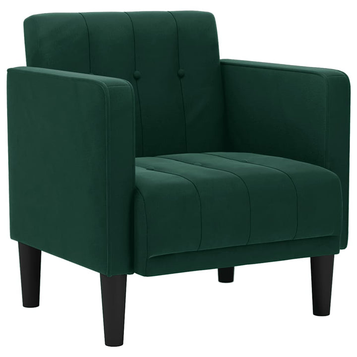 sofastol med armlæn 53 cm fløjl mørkegrøn