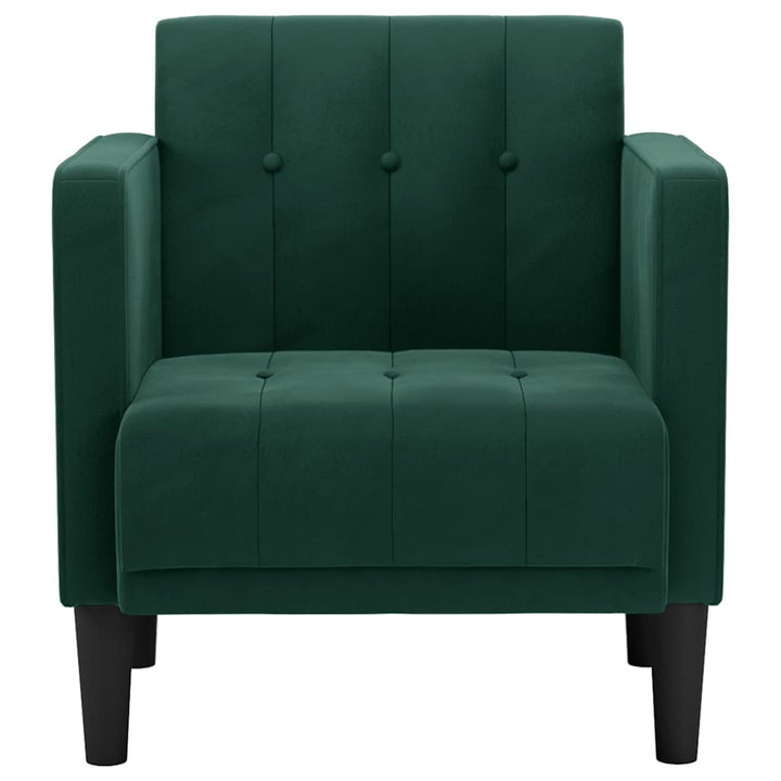 sofastol med armlæn 53 cm fløjl mørkegrøn