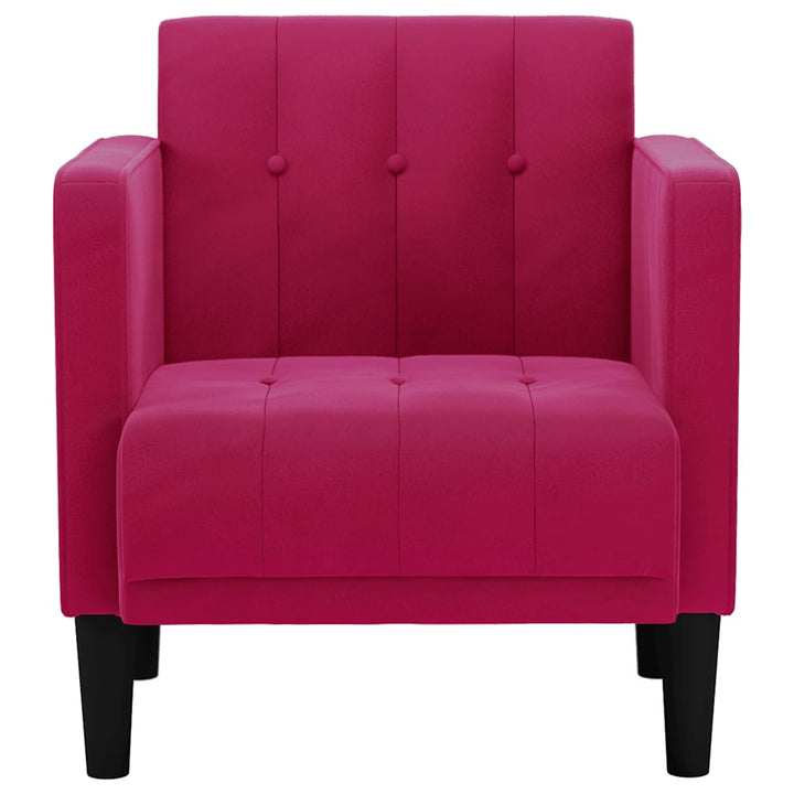 sofastol med armlæn 53 cm fløjl vinrød