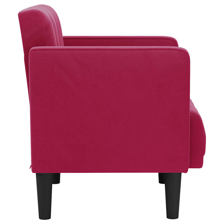 sofastol med armlæn 53 cm fløjl vinrød