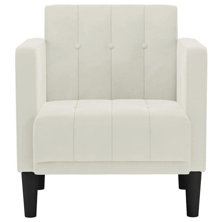 sofastol med armlæn 53 cm fløjl cremefarvet