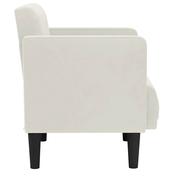 sofastol med armlæn 53 cm fløjl cremefarvet