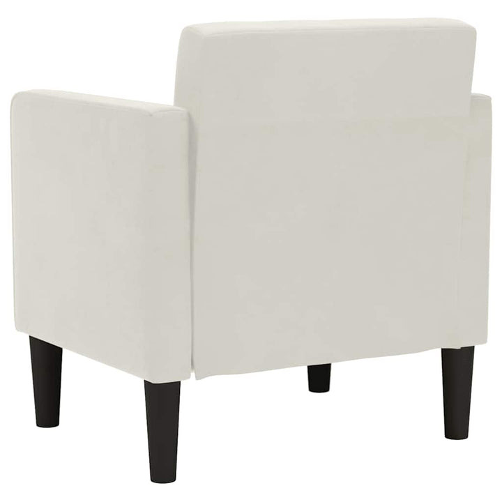 sofastol med armlæn 53 cm fløjl cremefarvet