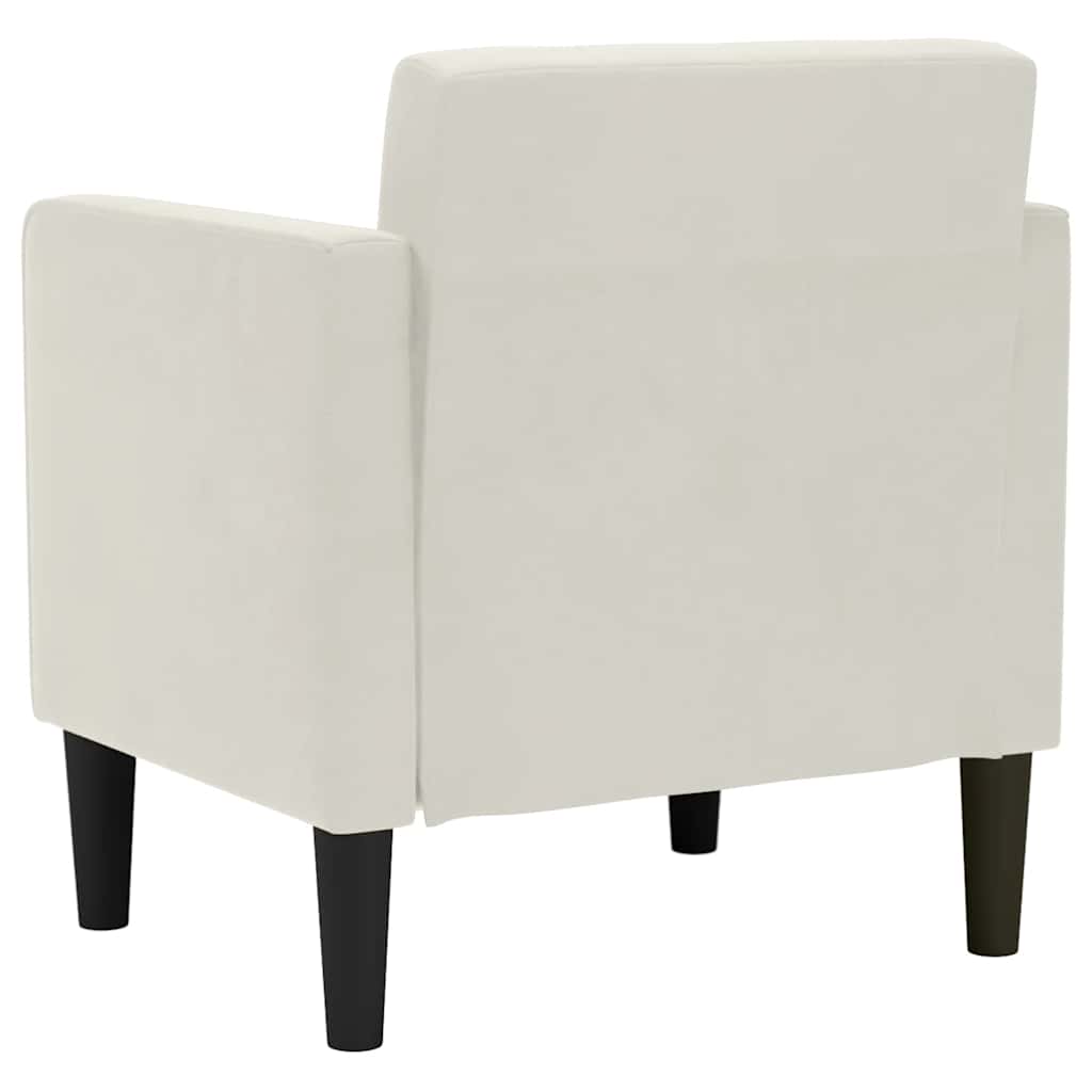 sofastol med armlæn 53 cm fløjl cremefarvet