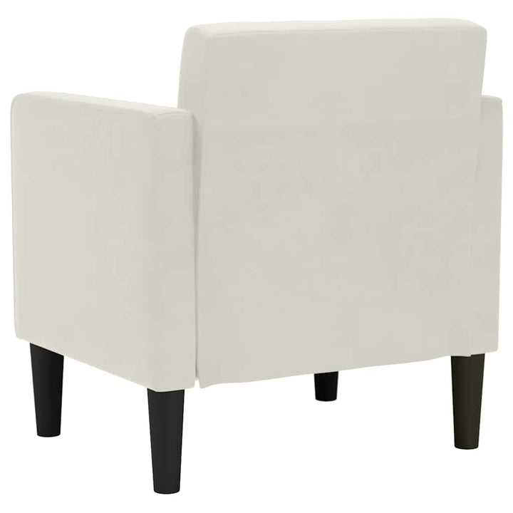 sofastol med armlæn 53 cm fløjl cremefarvet