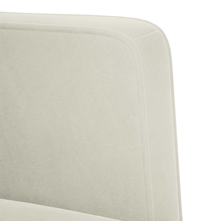 sofastol med armlæn 53 cm fløjl cremefarvet