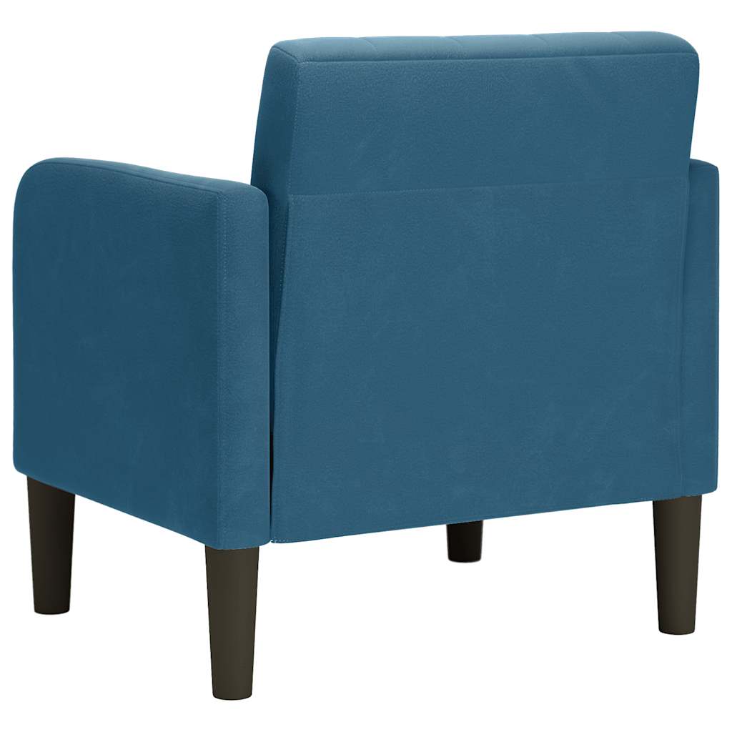 sofastol med armlæn 54 cm fløjl blå
