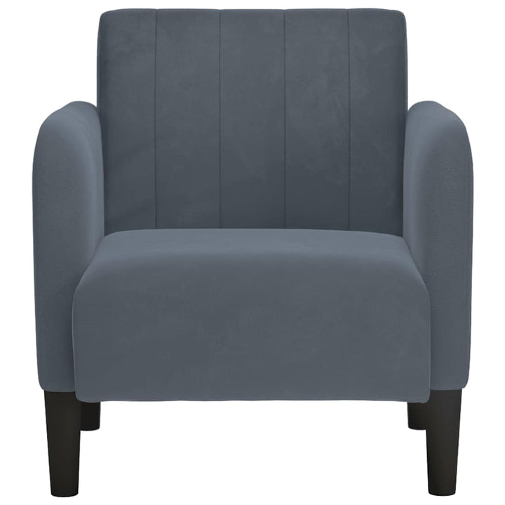 sofastol med armlæn 54 cm fløjl mørkegrå