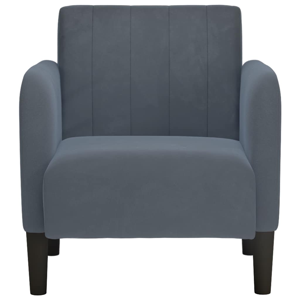 sofastol med armlæn 54 cm fløjl mørkegrå