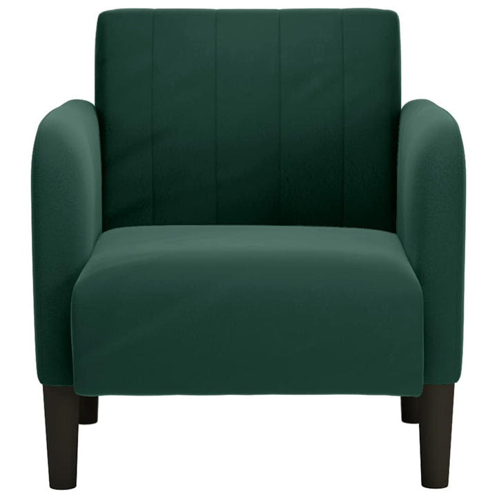 sofastol med armlæn 54 cm fløjl mørkegrøn
