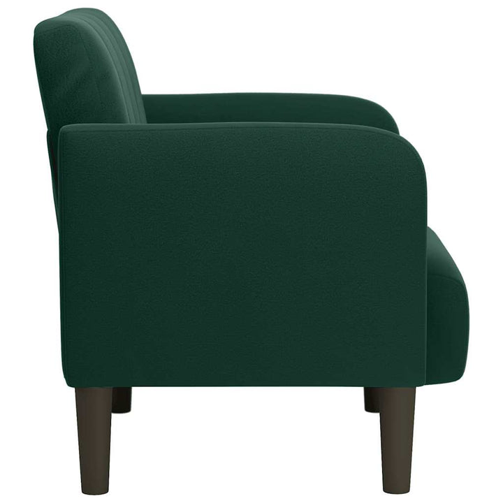 sofastol med armlæn 54 cm fløjl mørkegrøn