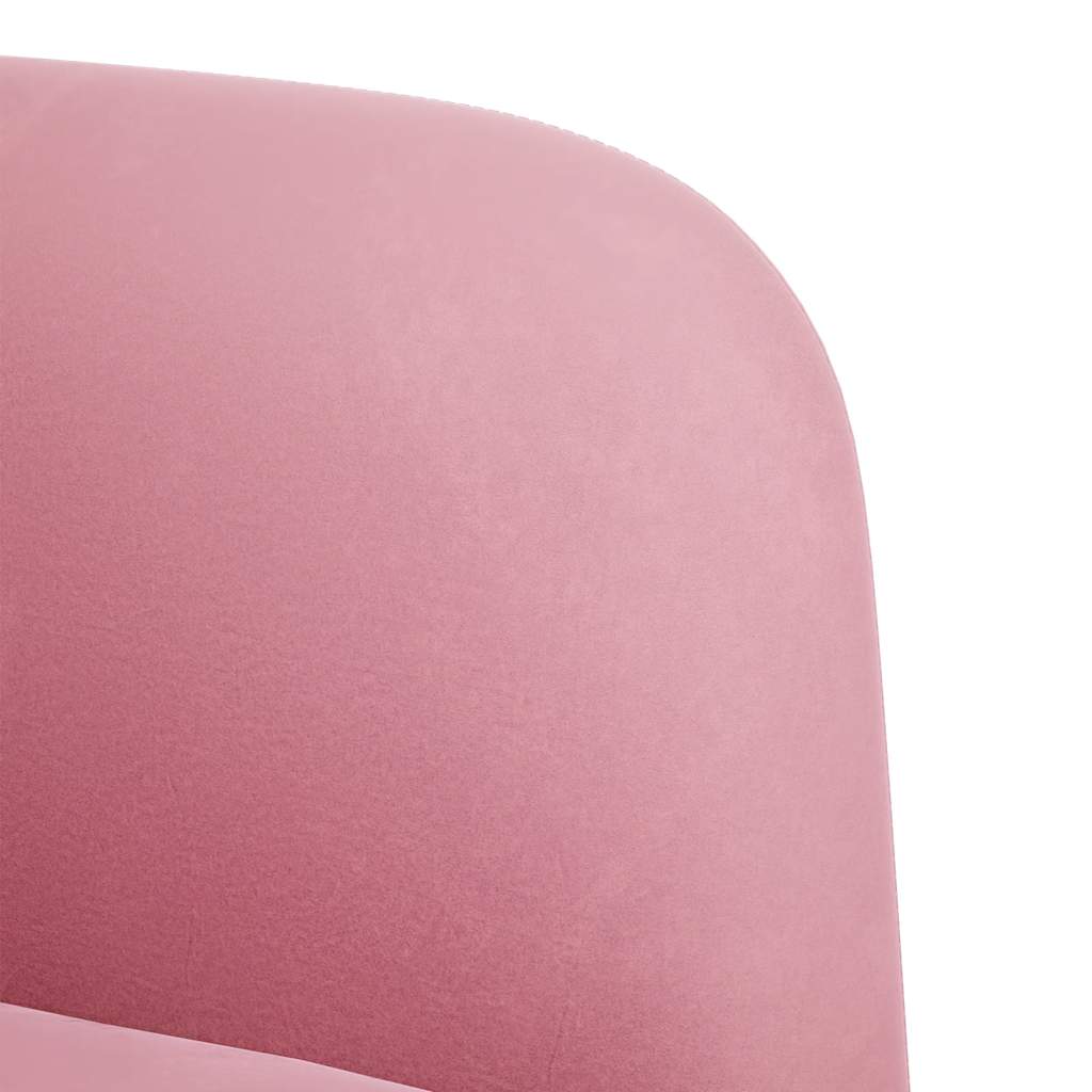 sofastol med armlæn 54 cm fløjl lyserød