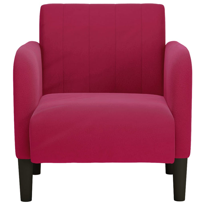 sofastol med armlæn 54 cm fløjl vinrød