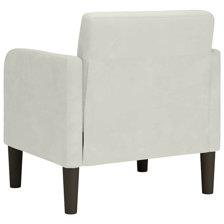 sofastol med armlæn 54 cm fløjl cremefarvet