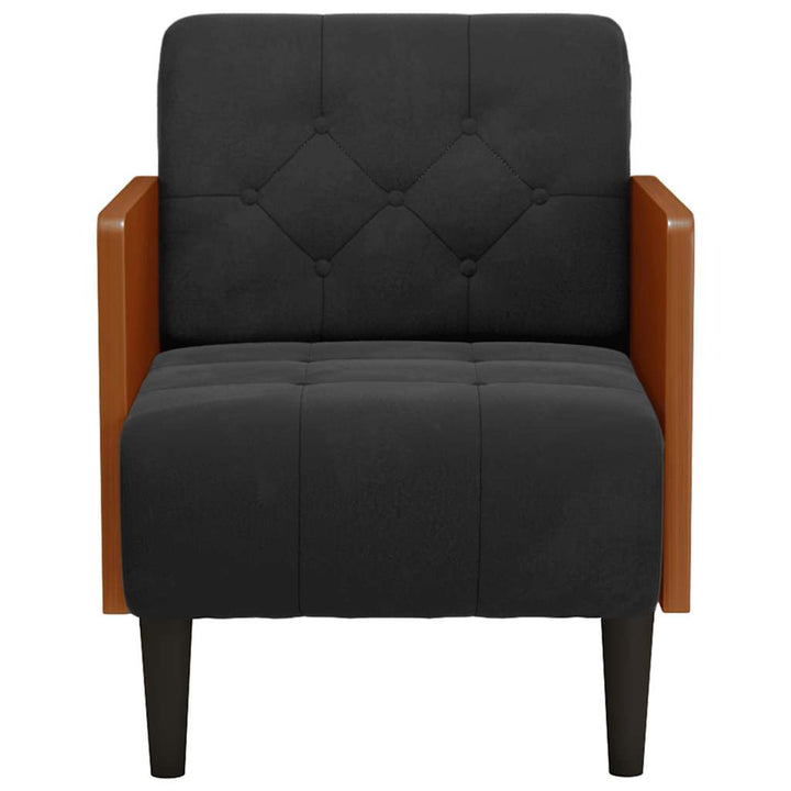 sofastol med armlæn 55 cm fløjl sort