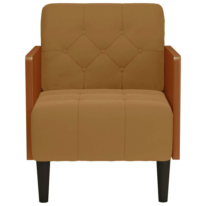 sofastol med armlæn 55 cm fløjl brun