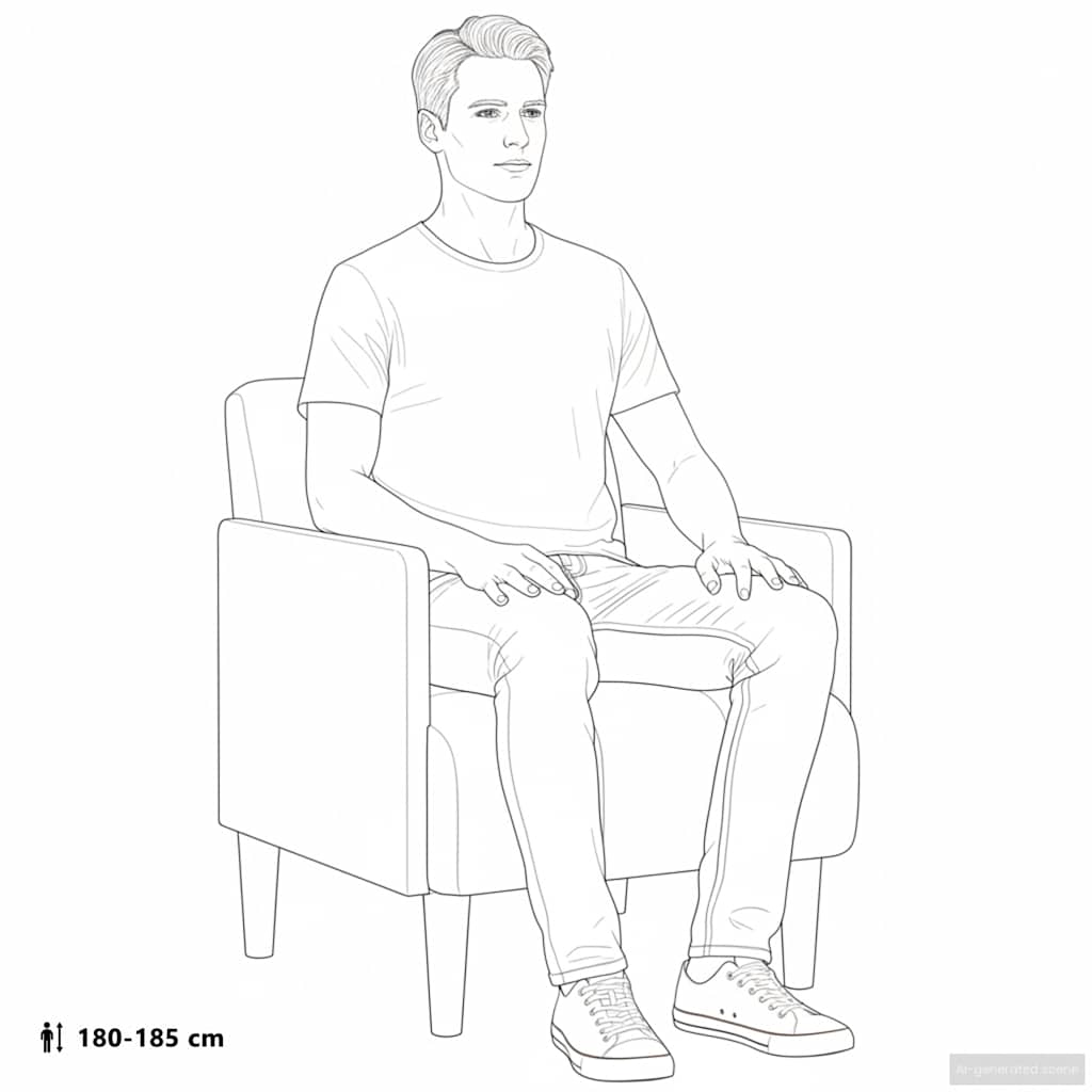 sofastol med armlæn 55 cm hør
